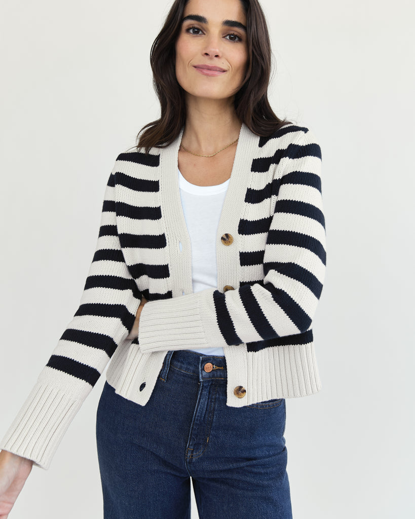 The Peyton Stripe Cotton Cardigan