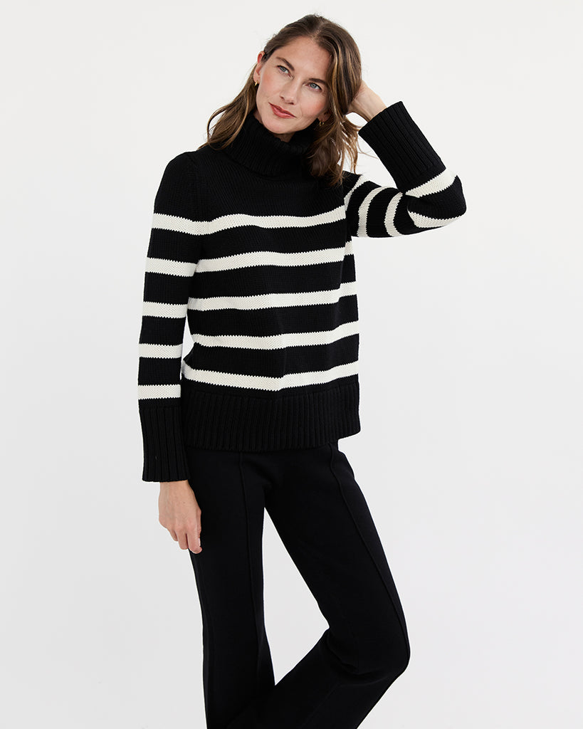 The Wynn Stripe Cotton Turtleneck