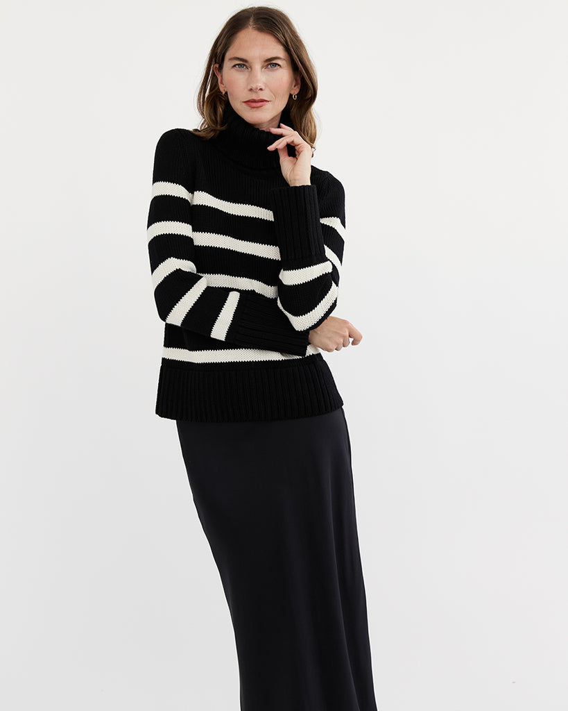 The Wynn Stripe Cotton Turtleneck
