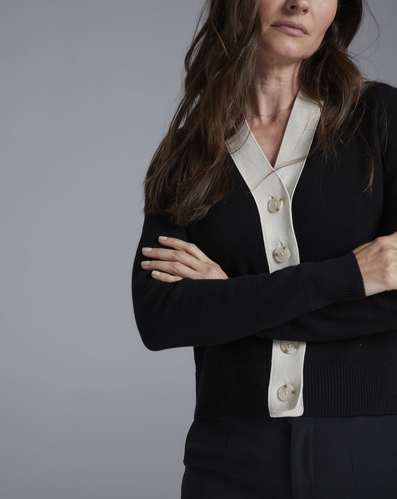 The Perry Tipped Cotton Cardigan