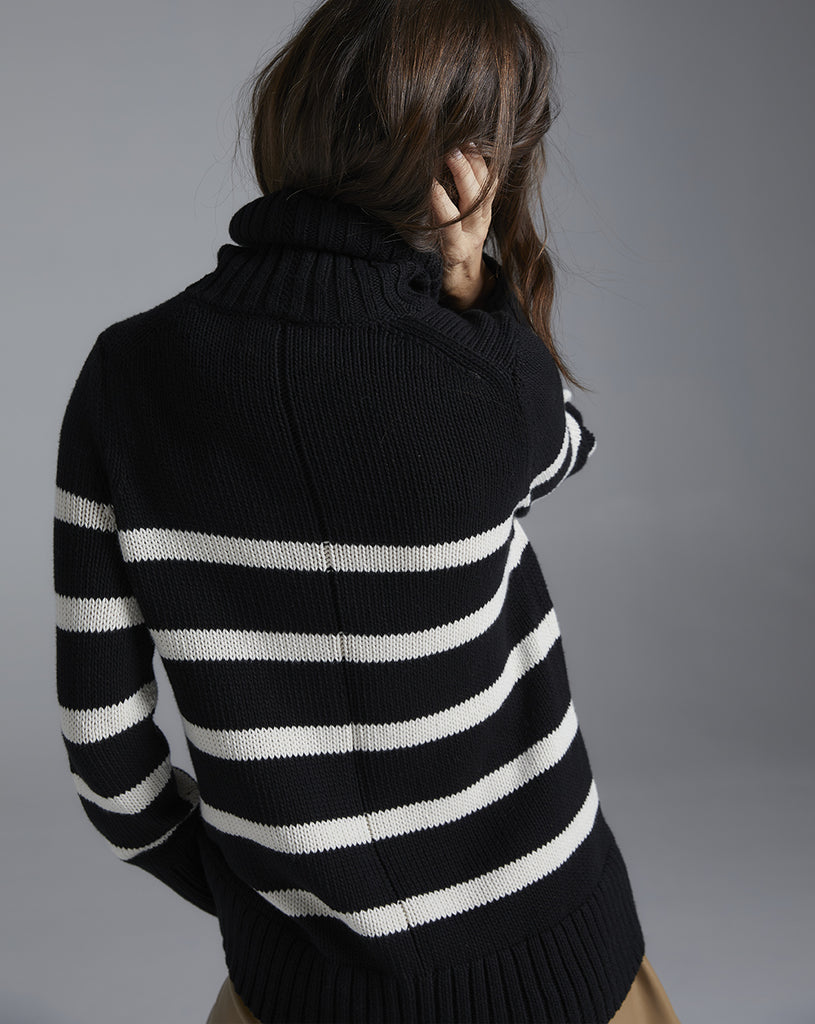 The Wynn Stripe Cotton Turtleneck