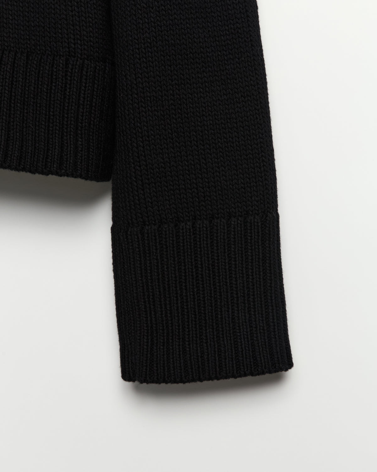 The Easton Cotton V-Neck Sweater in black, additional view — State of Cotton NYC
