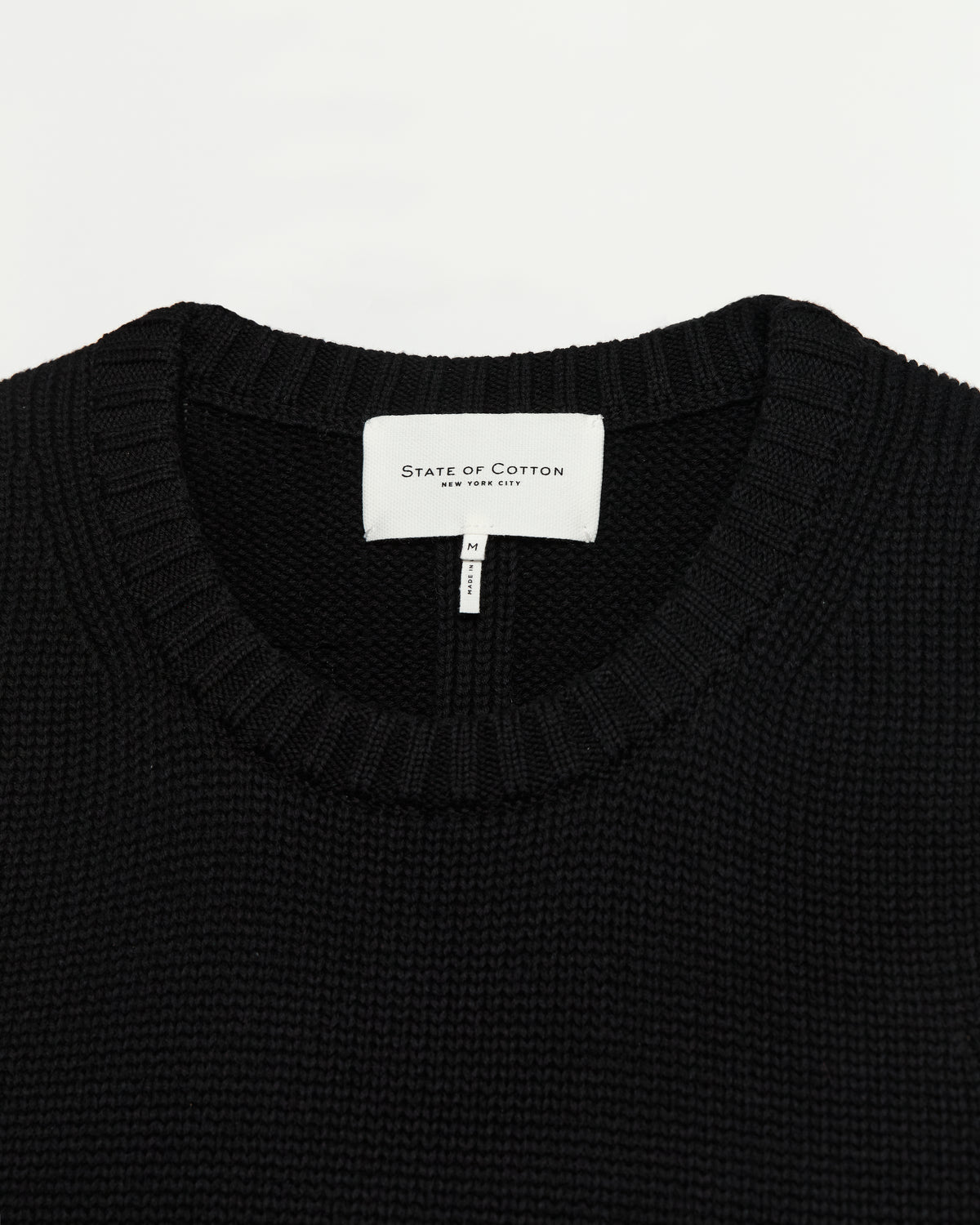 The Hayden Sleeveless Cotton Sweater in black, additional view — State of Cotton NYC