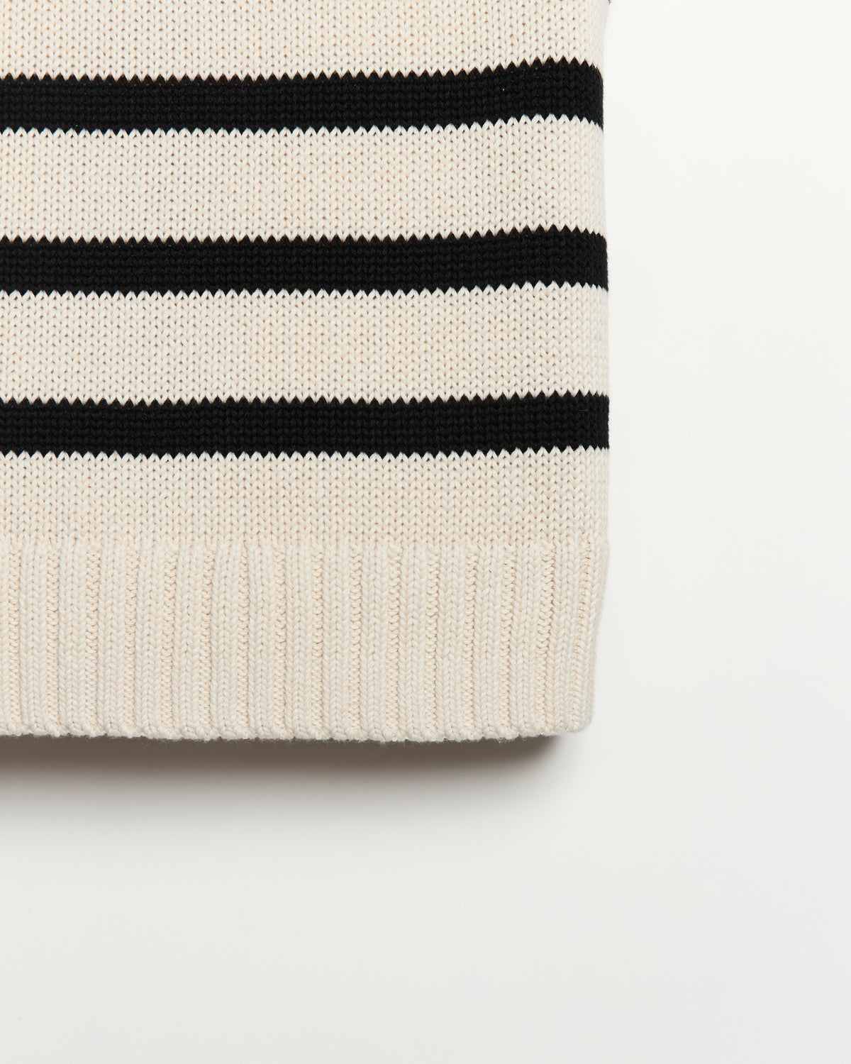 The Hayden Stripe Sleeveless Sweater in ivory and black, additional view — State of Cotton NYC