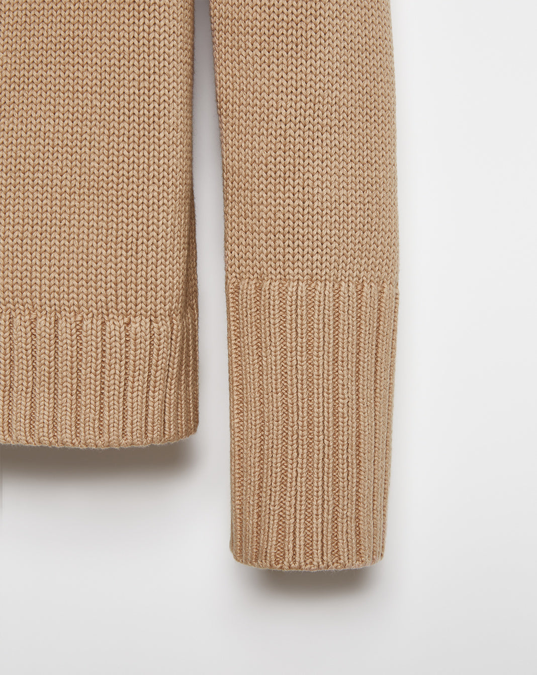The Addison Cotton Crewneck Sweater in camel, additional view — State of Cotton NYC