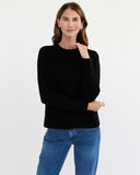 The Addison Cotton Crewneck Sweater in black — Italian-spun Turkish cotton — State of Cotton NYC
