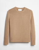 The Addison Cotton Crewneck Sweater in camel, additional view — State of Cotton NYC