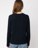 The Addison Cotton Crewneck Sweater in navy, alternate view — State of Cotton NYC