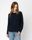 The Addison Cotton Crewneck Sweater in navy — Italian-spun Turkish cotton — State of Cotton NYC