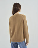 The Addison Cotton Crewneck Sweater in toffee, back view — State of Cotton NYC