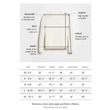 Size chart for The Addison Stripe Cotton Crewneck Sweater — State of Cotton NYC