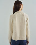The Avery Cotton Polo Sweater in ivory, additional view — State of Cotton NYC