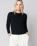 The Baldwin Superfine Cotton Sweater in ivory, alternate view — State of Cotton NYC