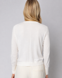 The Baldwin Cotton Sweater in ivory, back view — State of Cotton NYC