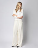 Detail shot of The Baldwin Superfine Cotton Sweater in ivory — Egyptian cotton, Italian-spun