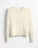 The Baldwin Superfine Cotton Sweater in ivory, lifestyle view — State of Cotton NYC