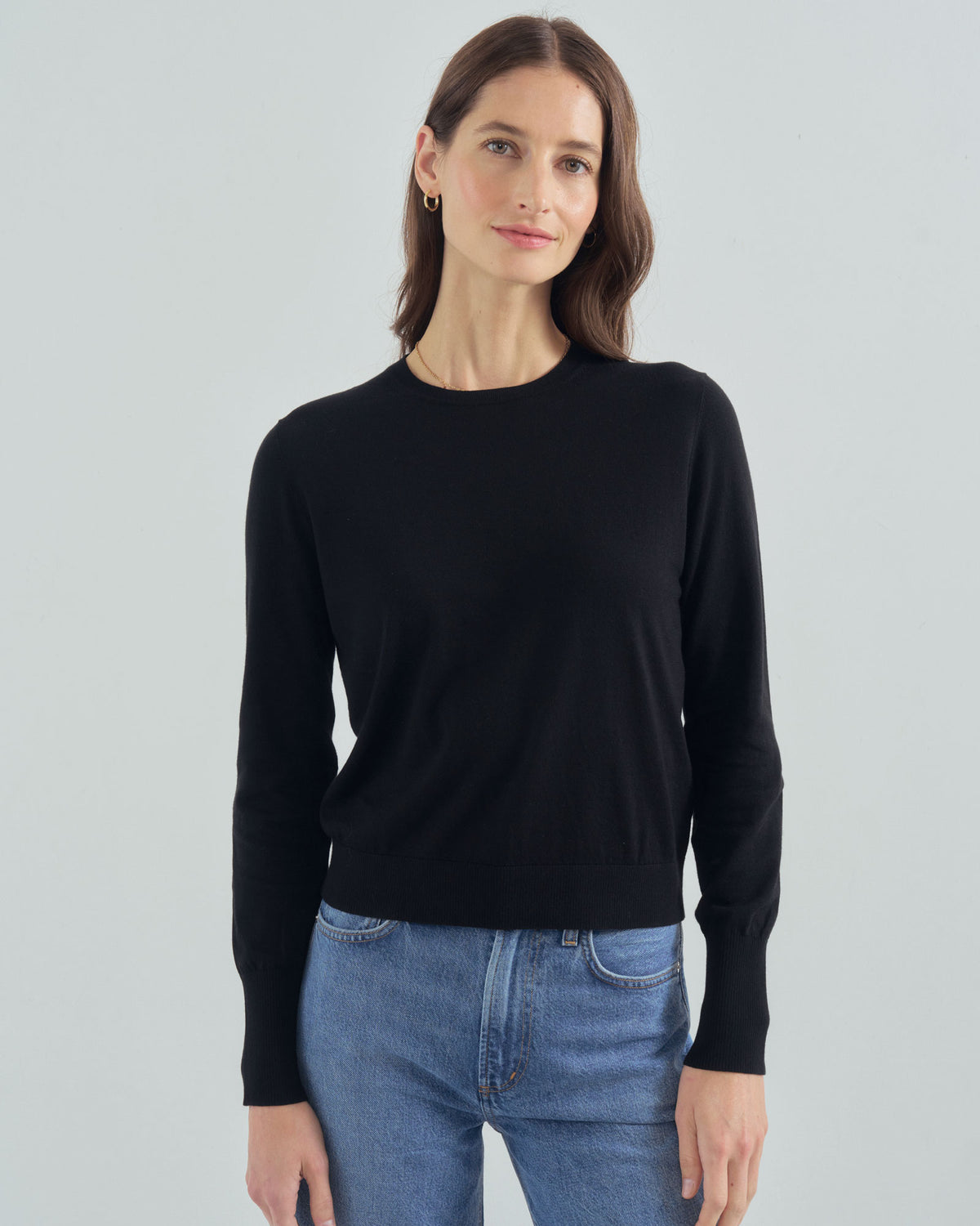 The Baldwin Cotton Sweater in Navy — Superfine Egyptian cotton, Italian-spun — State of Cotton NYC