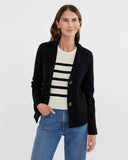 The Beale Cotton Cardigan Blazer in black, alternate view — State of Cotton NYC