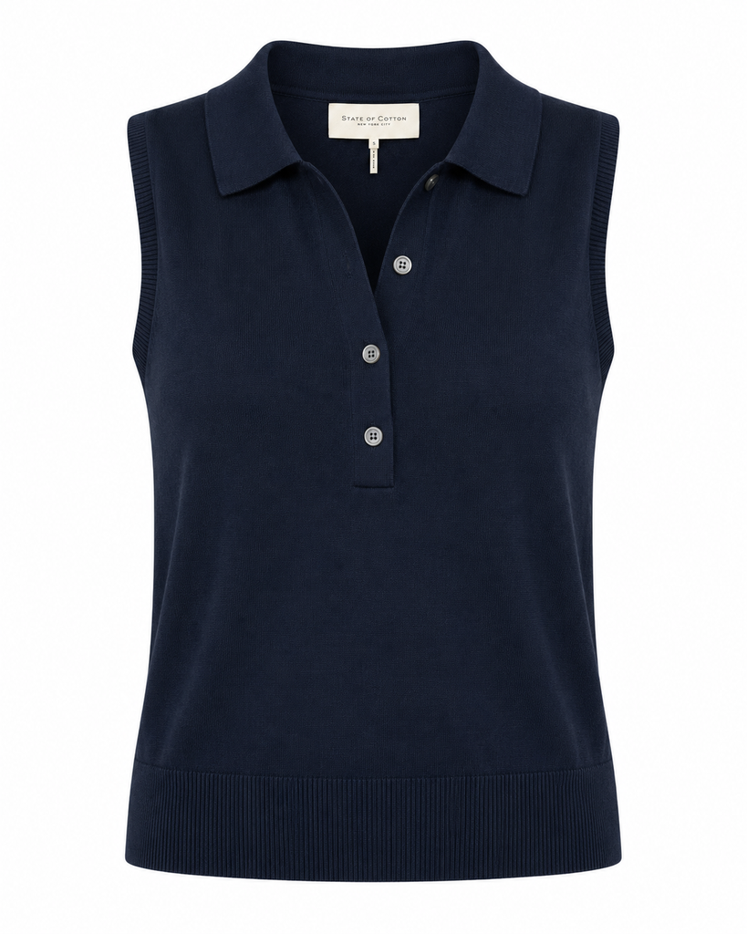 The Ainsley Sleeveless Cotton Polo