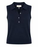 The Ainsley Sleeveless Cotton Polo