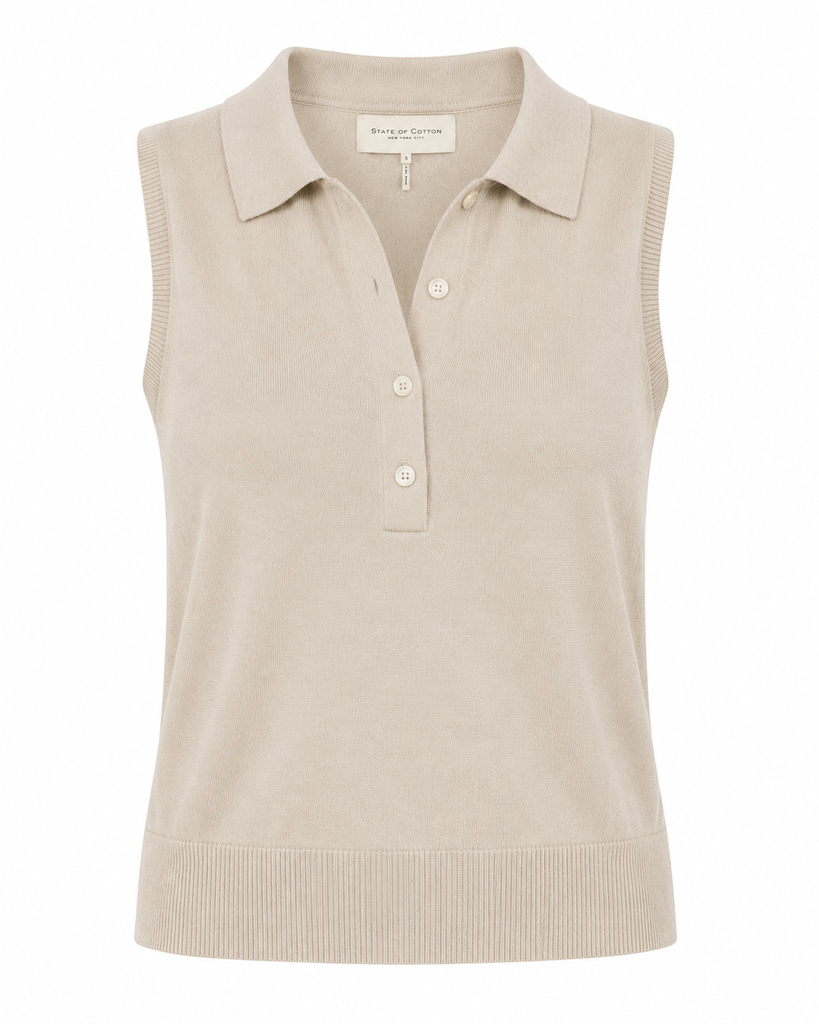 The Ainsley Sleeveless Cotton Polo