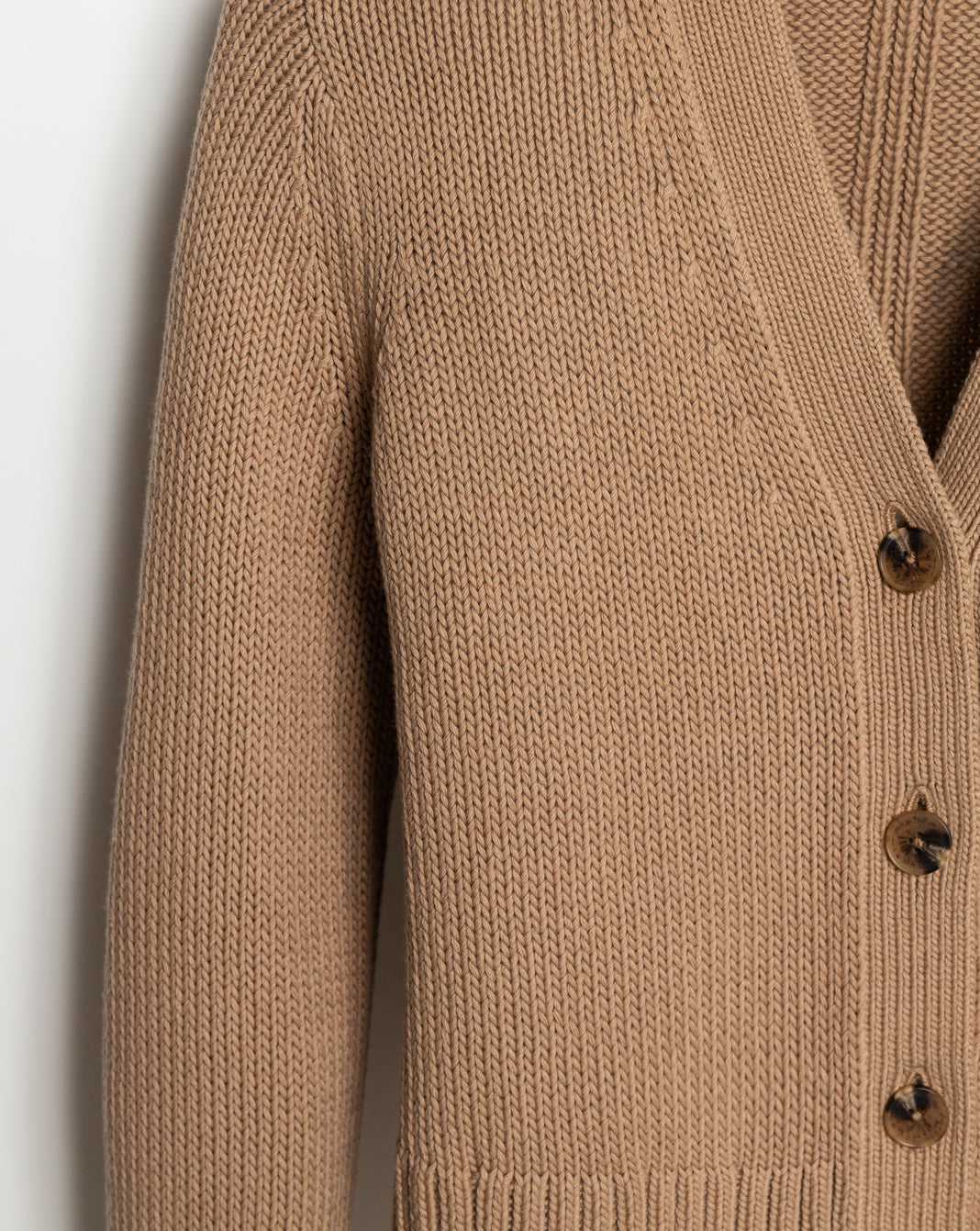 The Ellis Cotton Cardigan in camel, additional view — State of Cotton NYC