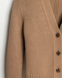 The Ellis Cotton Cardigan in camel, additional view — State of Cotton NYC