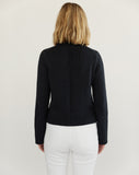 The Ellis Cotton Cardigan in navy, additional view — State of Cotton NYC