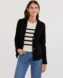The Hayden Stripe Sleeveless Sweater in ivory and black, additional view — State of Cotton NYC