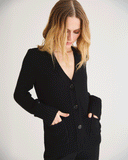 The Griffin Seed Stitch Cotton Cardigan in black — State of Cotton NYC