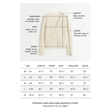 Size chart for The Griffin Seed Stitch Cotton Cardigan — State of Cotton NYC