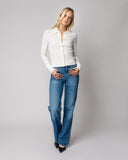 The Halsey Cotton Polo Sweater in ivory, additional view — State of Cotton NYC