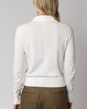 The Halsey Cotton Polo Sweater in ivory, alternate view — State of Cotton NYC