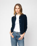 The Halsey Cotton Polo Sweater in navy, additional view — State of Cotton NYC