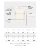Size chart for The Halsey Cotton Polo Sweater — State of Cotton NYC
