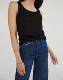 The Harper Cotton Sweater Tank, front view — State of Cotton NYC