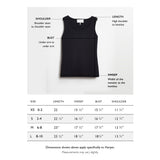 Size chart for The Harper Cotton Sweater Tank — State of Cotton NYC
