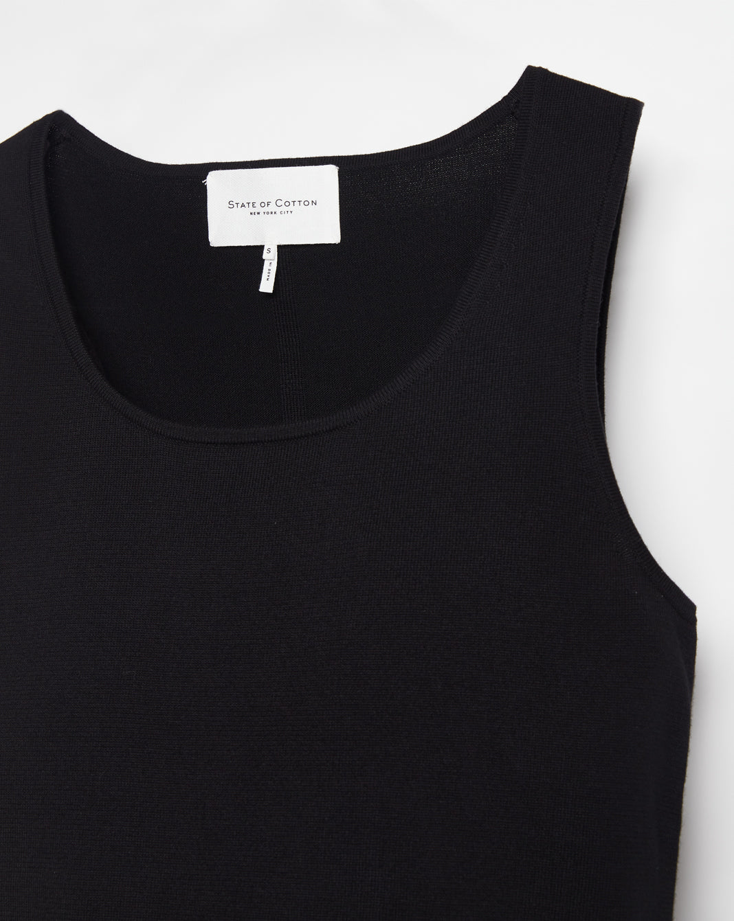 The Harper Cotton Sweater Tank, styled view — State of Cotton NYC