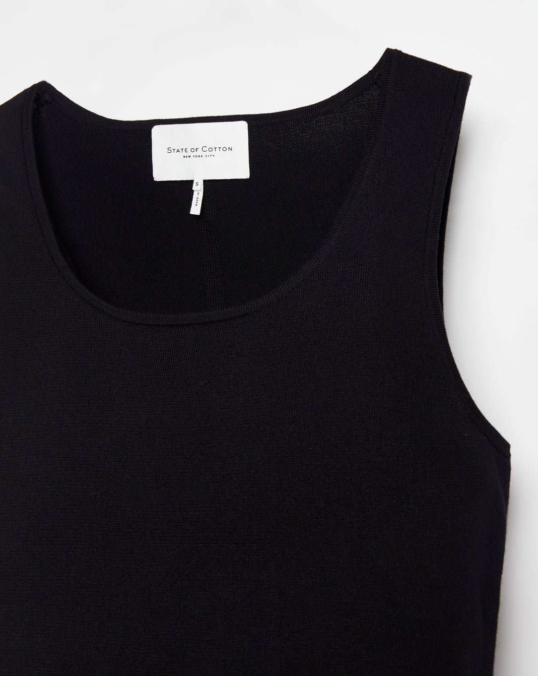 The Harper Cotton Sweater Tank, styled view — State of Cotton NYC
