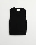 The Hayden Sleeveless Cotton Sweater in black, additional view — State of Cotton NYC