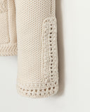 The Merion Cotton Cardigan in ivory, additional view — State of Cotton NYC