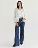 The Merion Cotton Cardigan in ivory, alternate view — State of Cotton NYC