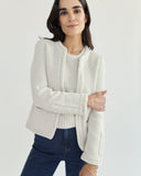The Merion Cotton Cardigan in ivory — medium weight Turkish cotton, Italian-spun — State of Cotton NYC