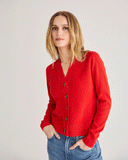 The Perry Cotton Cardigan in red — State of Cotton NYC