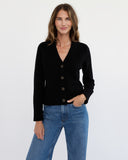 The Peyton Cotton Cardigan in black, additional view — State of Cotton NYC