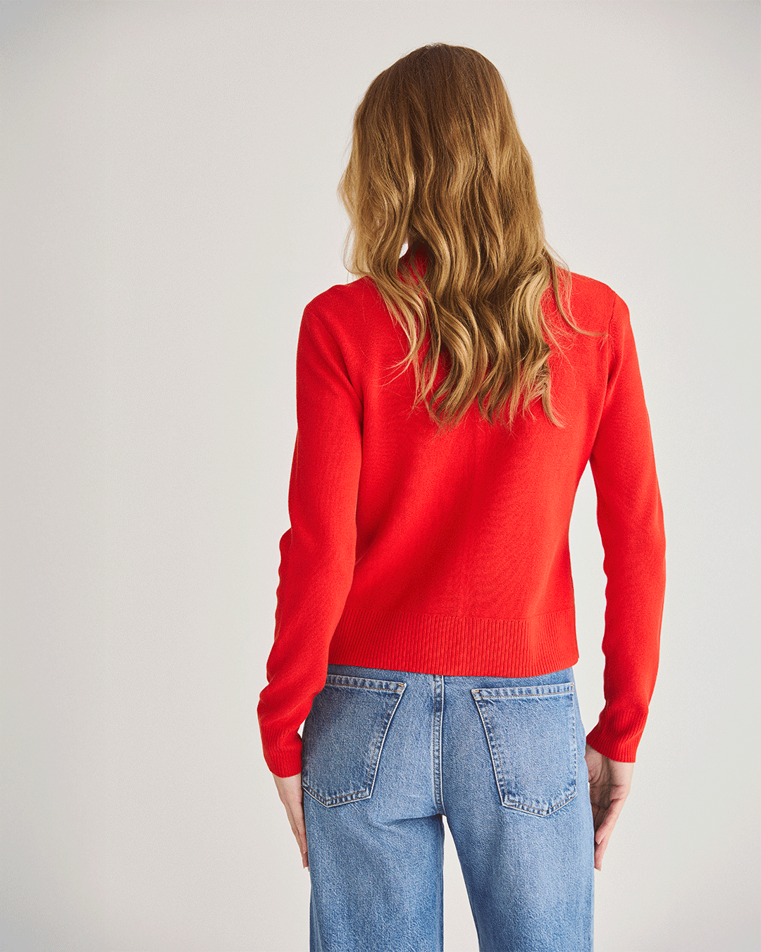 The Perry Cotton Cardigan in red — State of Cotton NYC