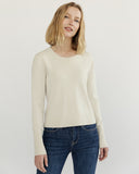 The Sinclair Cotton Crewneck Sweater in ivory, front view — State of Cotton NYC