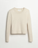 The Sinclair Cotton Crewneck Sweater in ivory, styled view — State of Cotton NYC