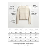 Size chart for The Sinclair Cotton Crewneck Sweater — State of Cotton NYC