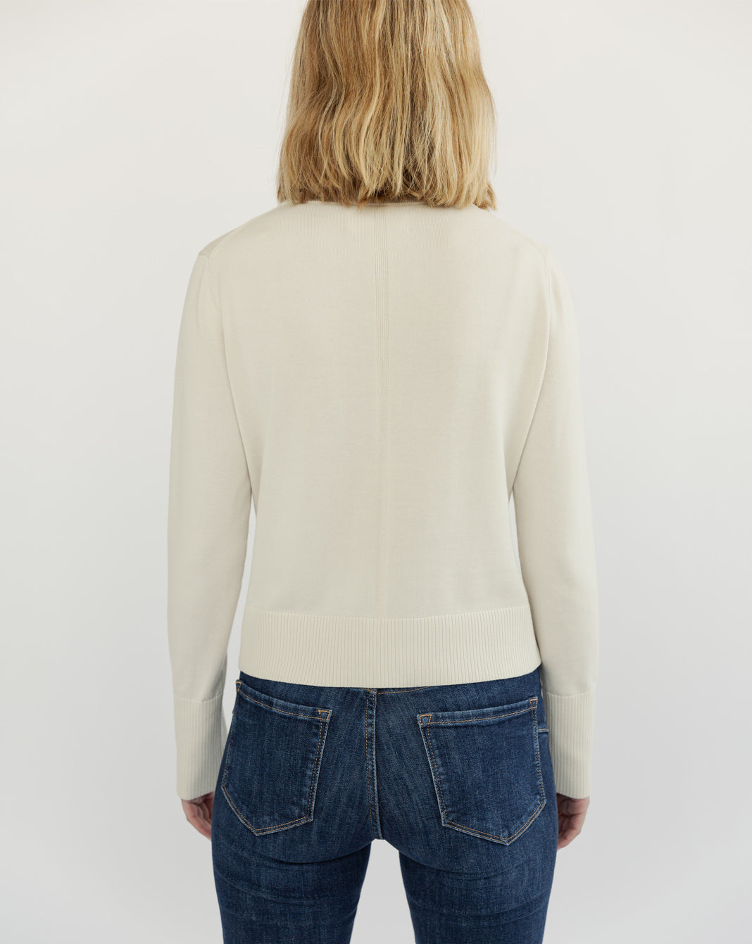 The Sinclair Cotton Crewneck Sweater in ivory, additional view — State of Cotton NYC